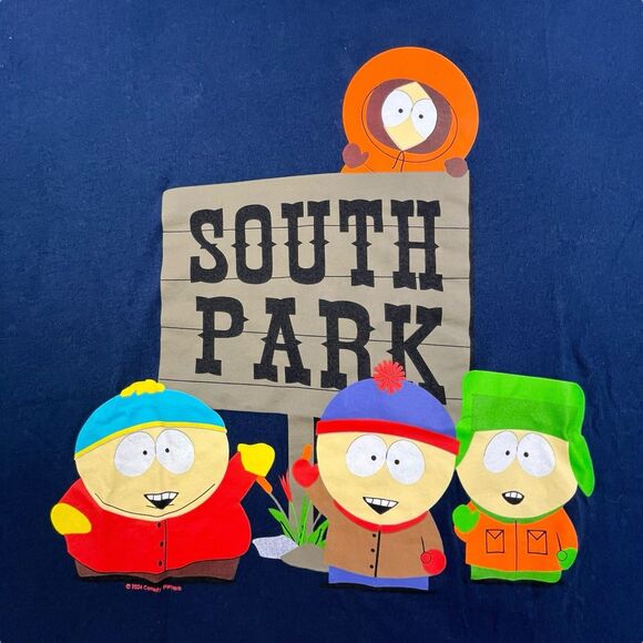 South Park T-Shirt XL Blue Cartman Kenny Stan Kyle Black Comedy Central Old Navy - Picture 2 of 8